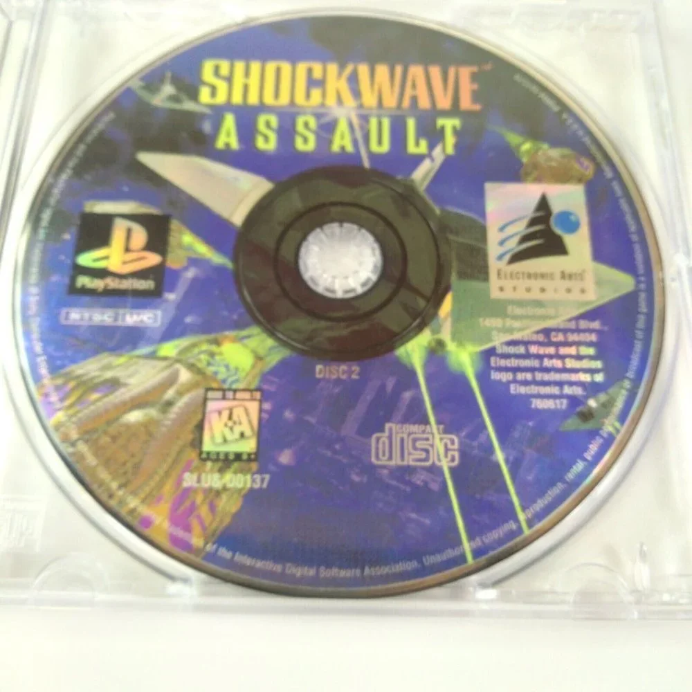 ShockWave Assault Playstation 1‎ Game in Jewel Case~ No manual